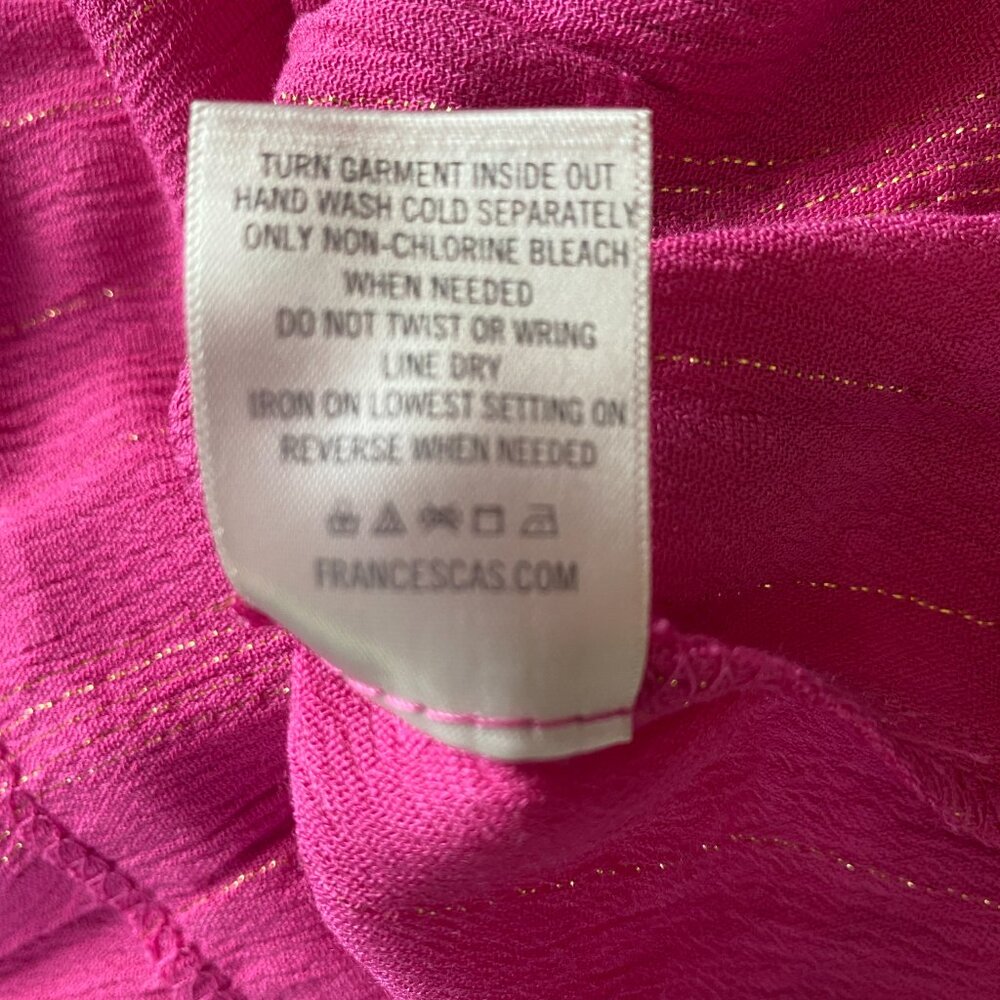 Francesca's Blue Rain women's XL magenta tie at waist A-line dress - Picture 13 of 13